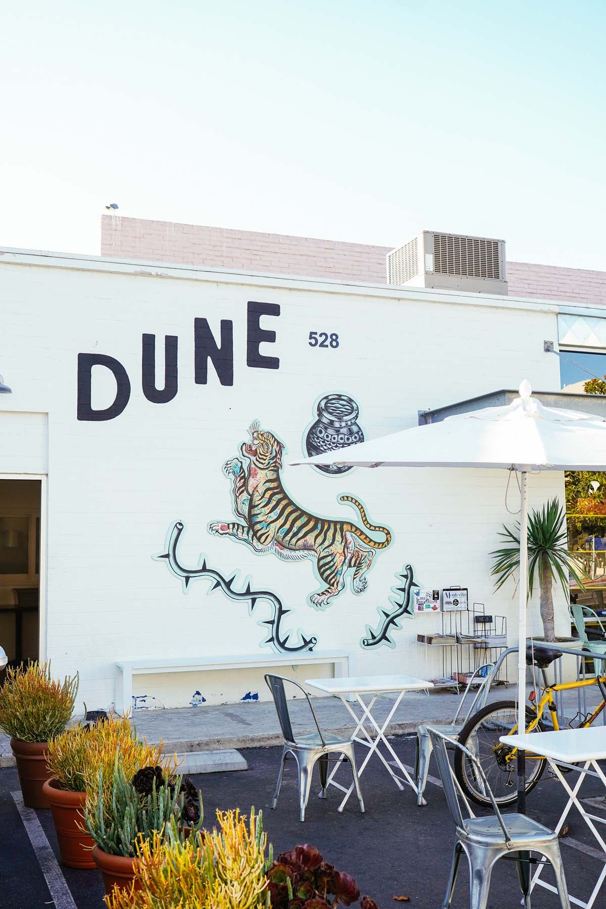Storefront of Dune coffee Anacapa location in Santa Barbara, California