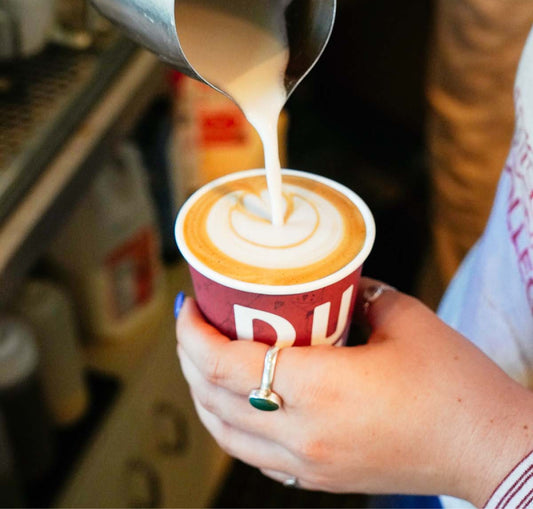 Latte art at dune coffee